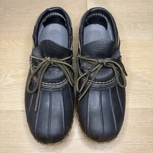 LL Bean Black Low Moc Duck Bean Boots Women’s 9 M Made in USA